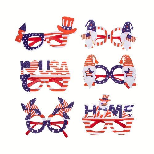6pcs; Independence Day Glasses; 4th Of July Photo Booth Props; Room Decor; Home Decor; Holiday Decor; Wedding Decor; Independence Day Decor; 4th Of Ju 6pcs; Independence Day Glasses; 4th Of July Photo Booth Props; Room Decor; Home Decor; Holiday Decor; Wedding Decor; Independence Day Decor; 4th Of Ju